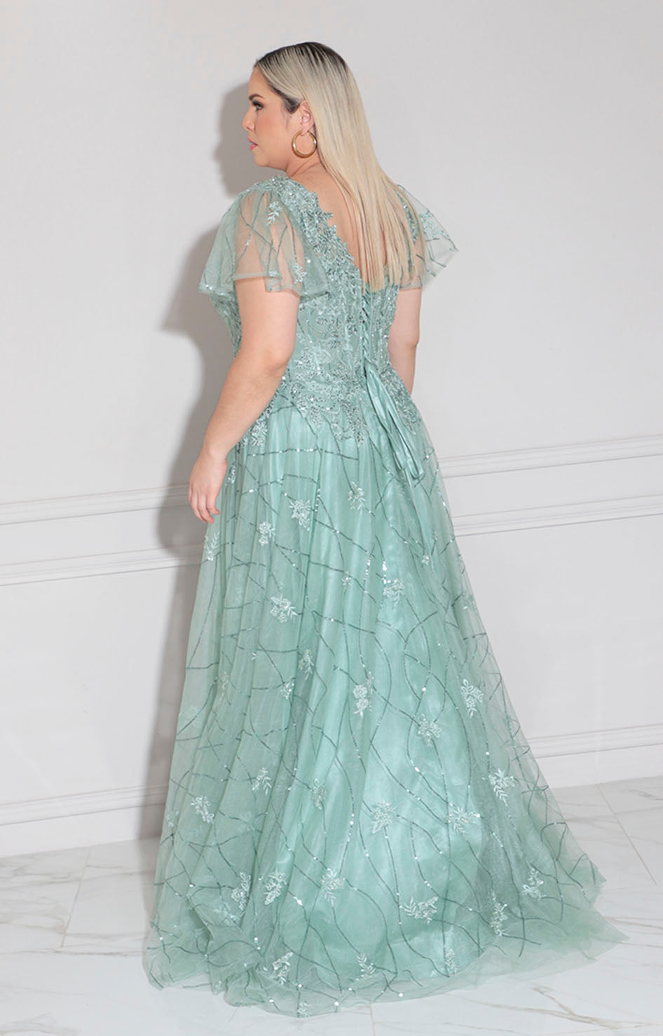 Vestido verde de gala