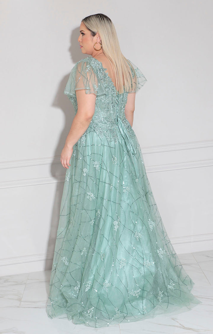 Vestido verde de gala