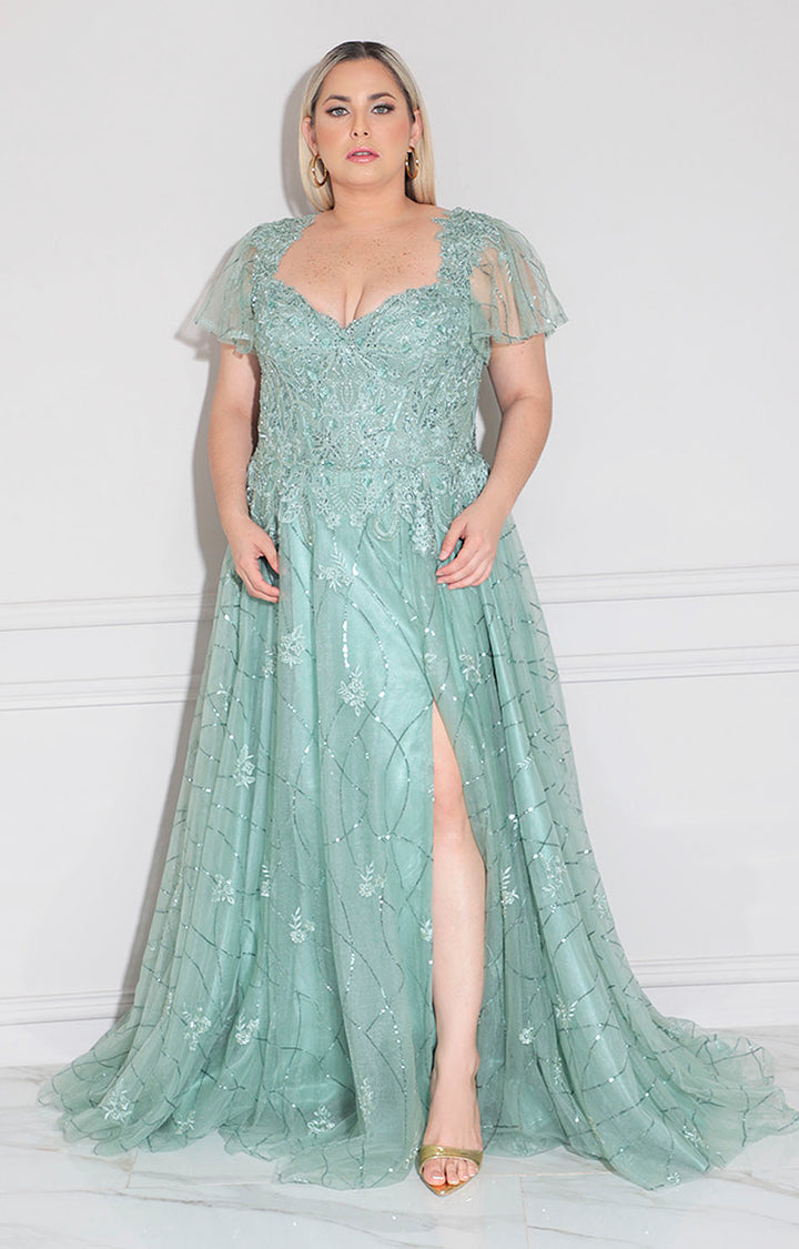 Vestido verde de gala