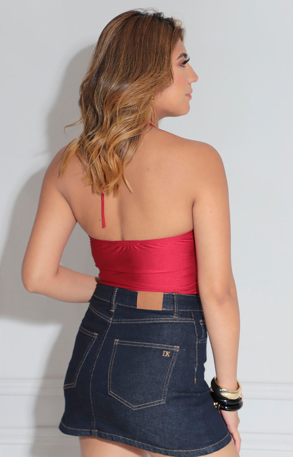 Pantiblusa roja satinada