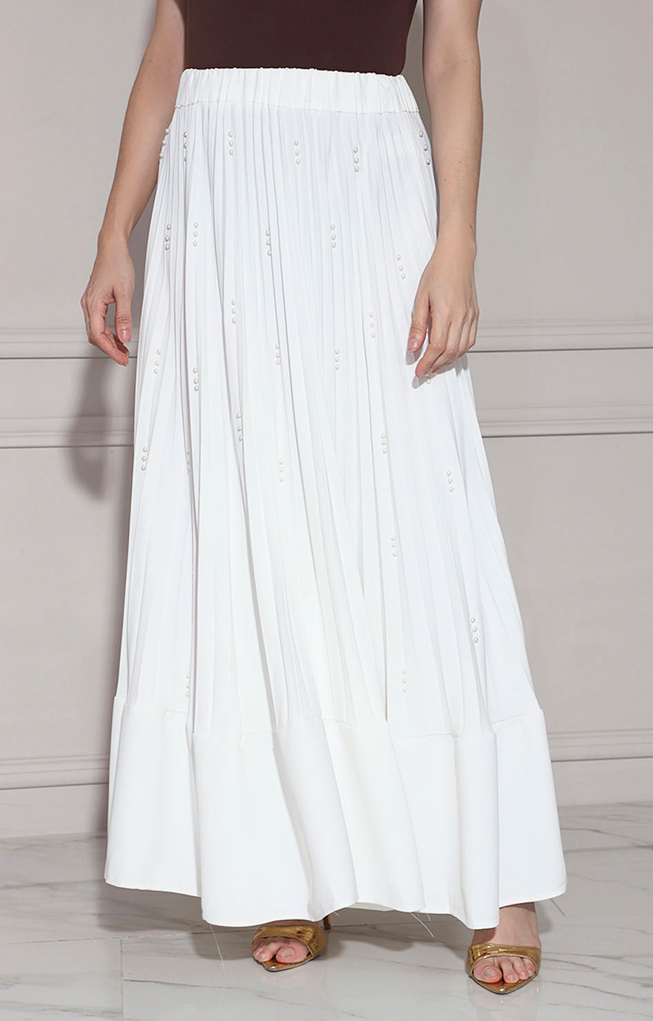 Falda plisada blanca