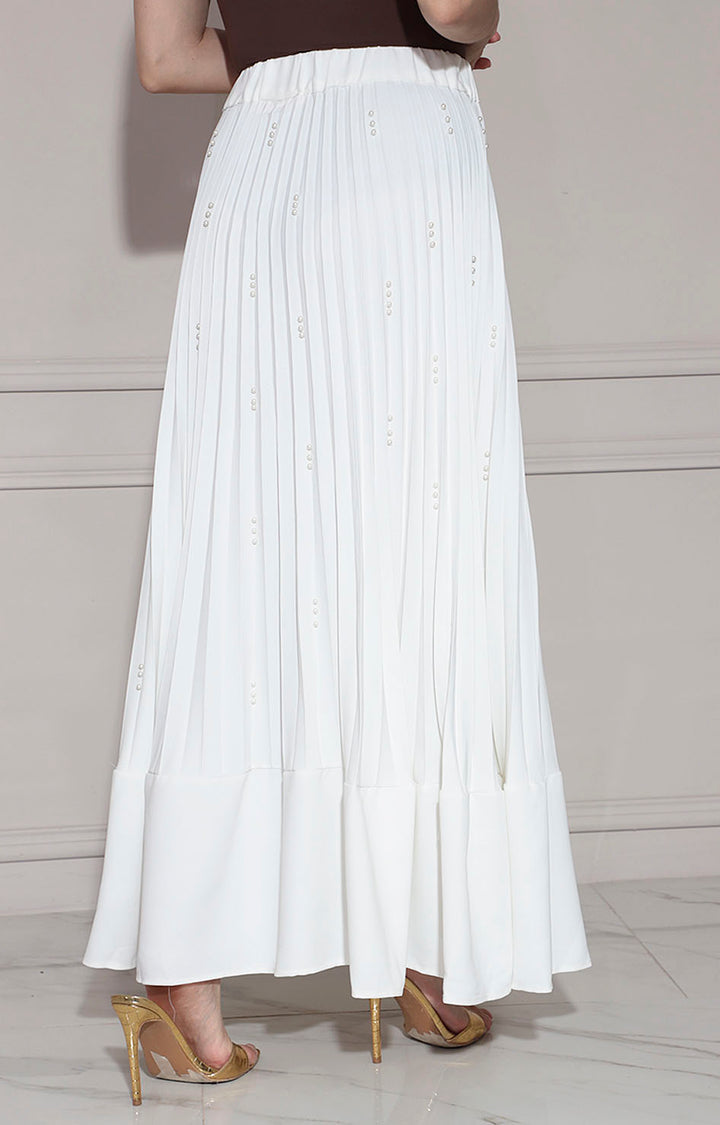 Falda plisada blanca