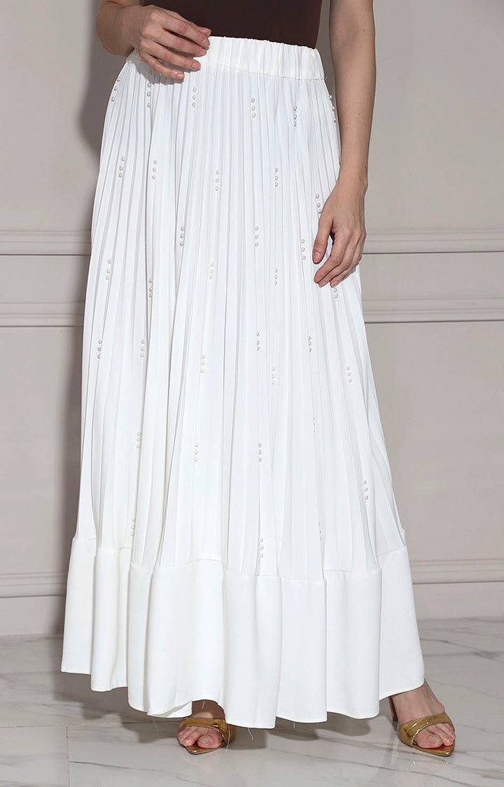 Falda plisada blanca