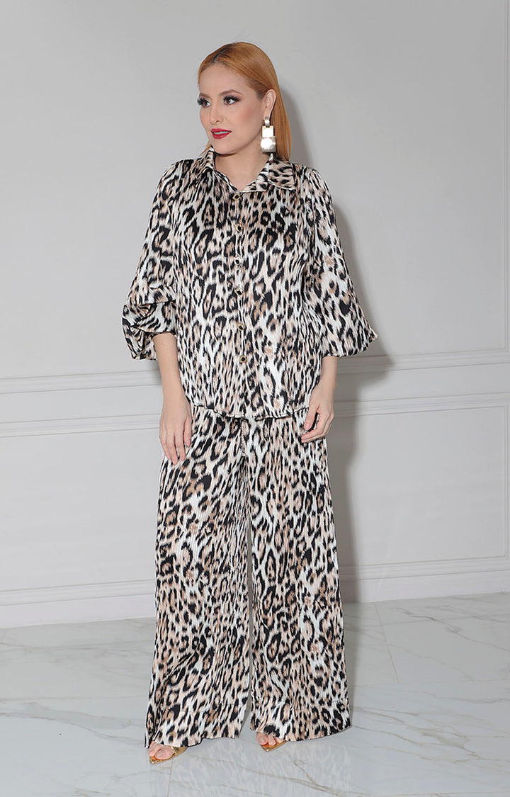 Conjunto beige estampado