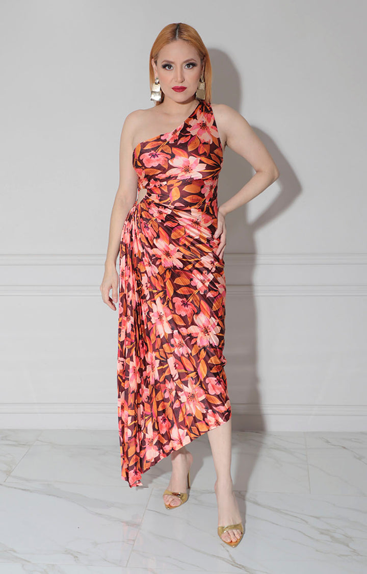 Vestido chedrón floral