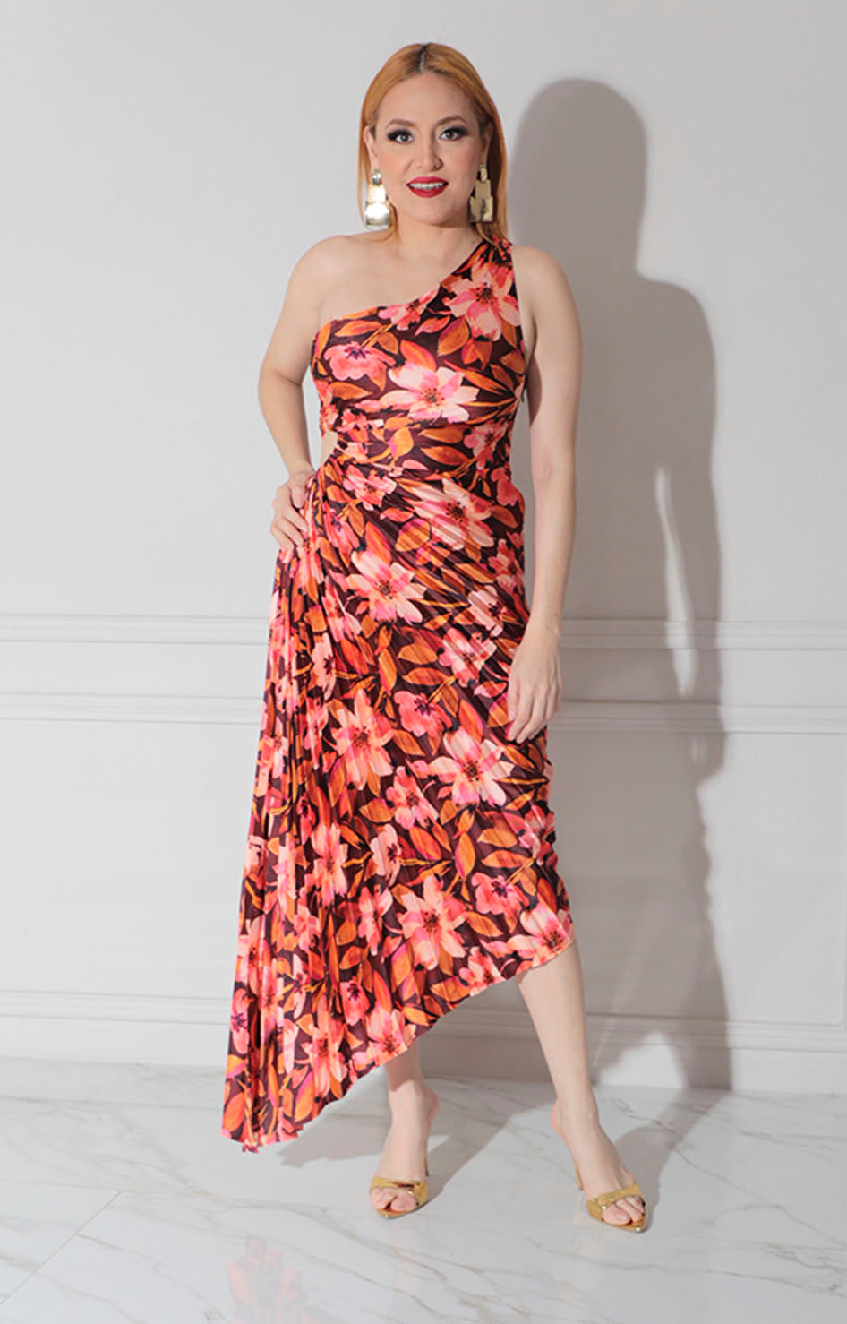 Vestido chedrón floral