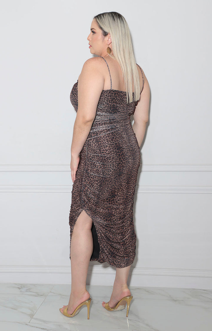 Vestido café cheeta