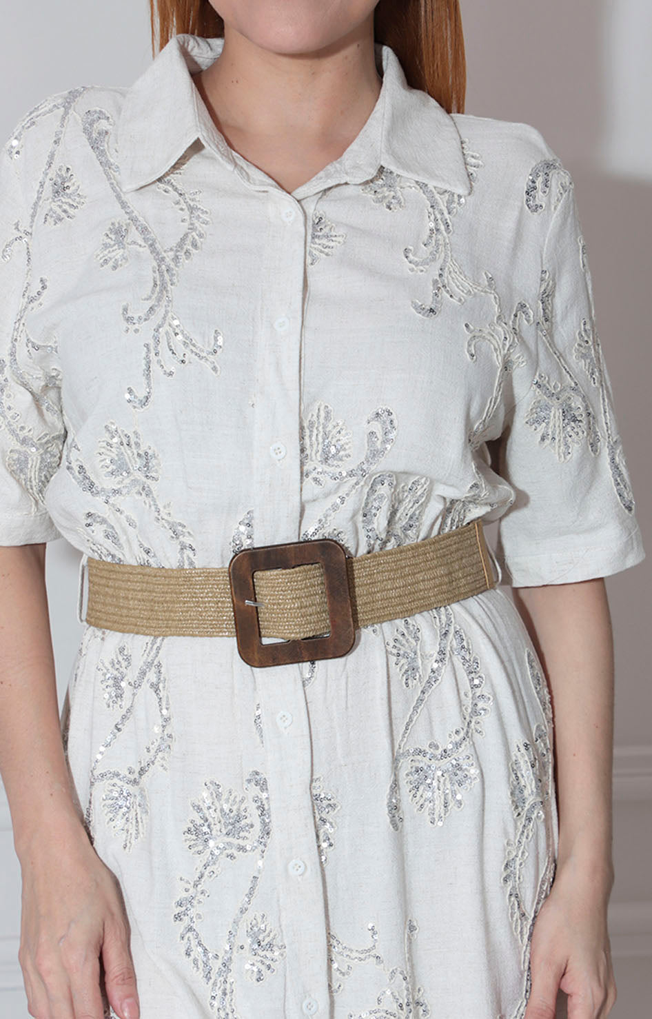 Vestido beige bordado - VESTIDO Boutiquemirel 