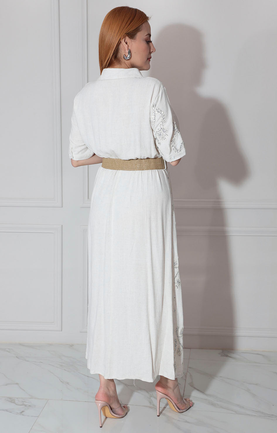 Vestido beige bordado - VESTIDO Boutiquemirel 