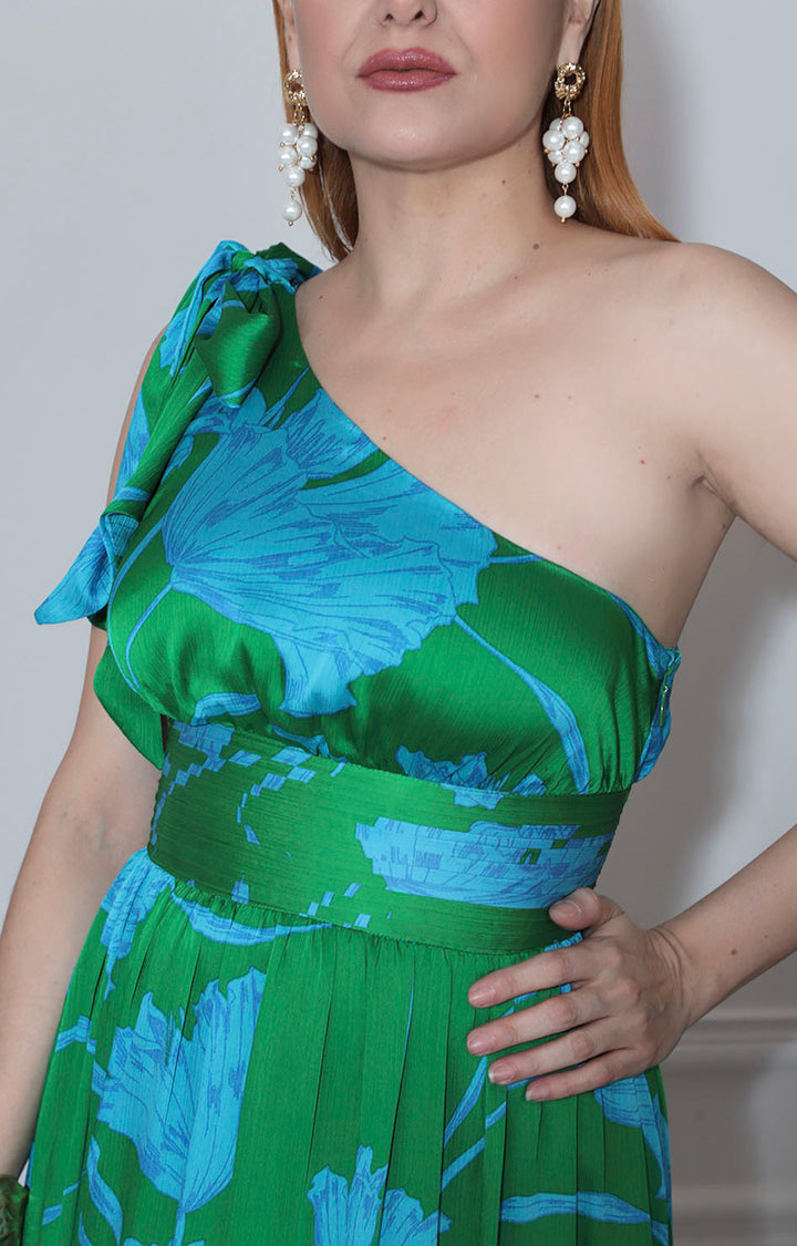 Vestido verde estampado - VESTIDO Boutiquemirel 