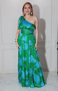 Vestido verde estampado - VESTIDO Boutiquemirel 