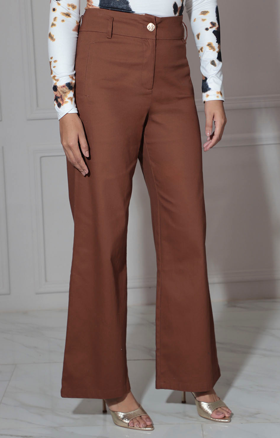 Pantalón flare café - PANTALON Boutiquemirel 