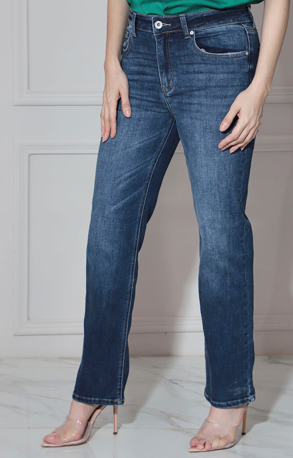 Pantalón recto de mezclilla - PANTALON Boutiquemirel 