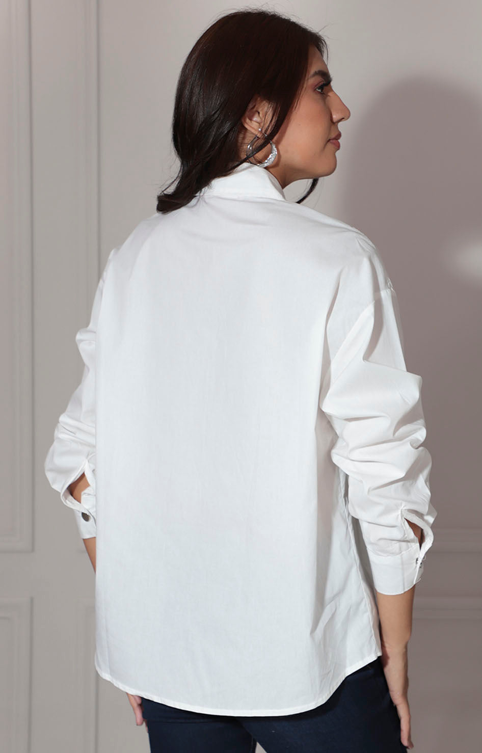 Blusa blanca con denim - BLUSA Boutiquemirel 