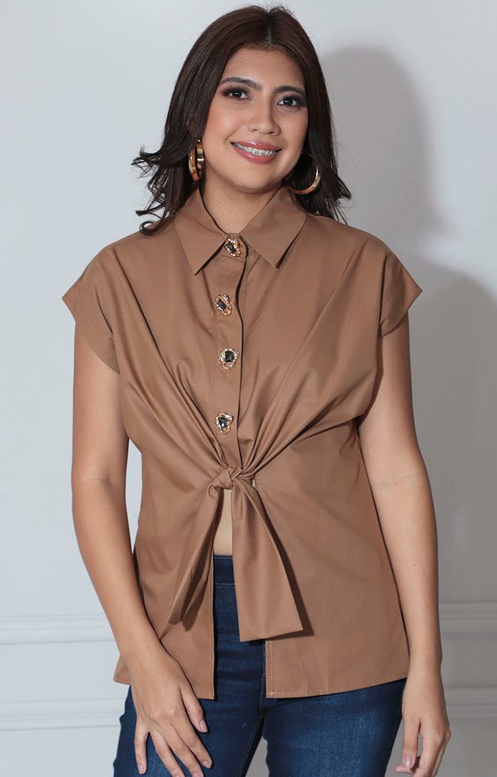 Blusa café - BLUSA Boutiquemirel 