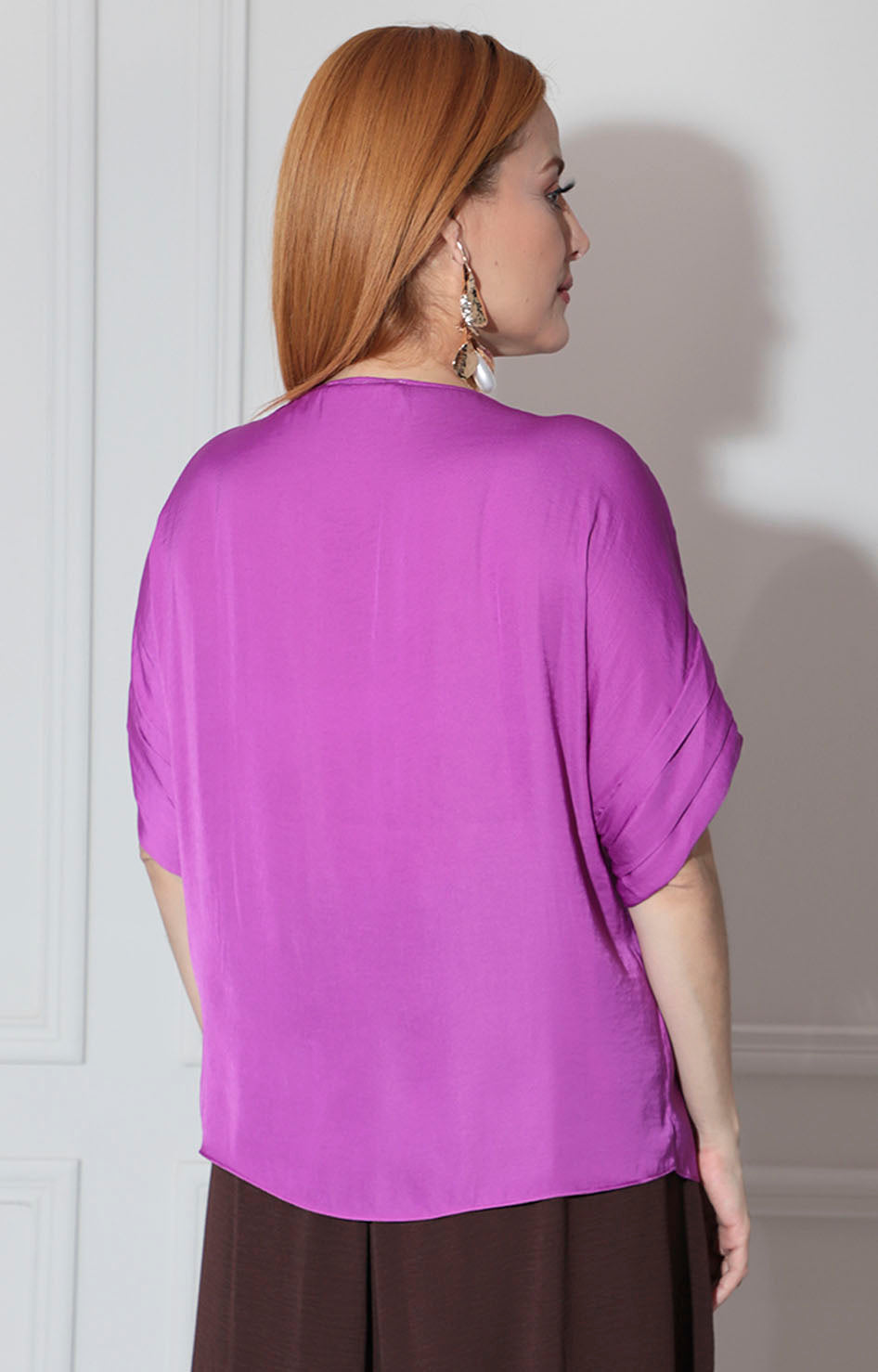 Blusa satinada morada - BLUSA Boutiquemirel 