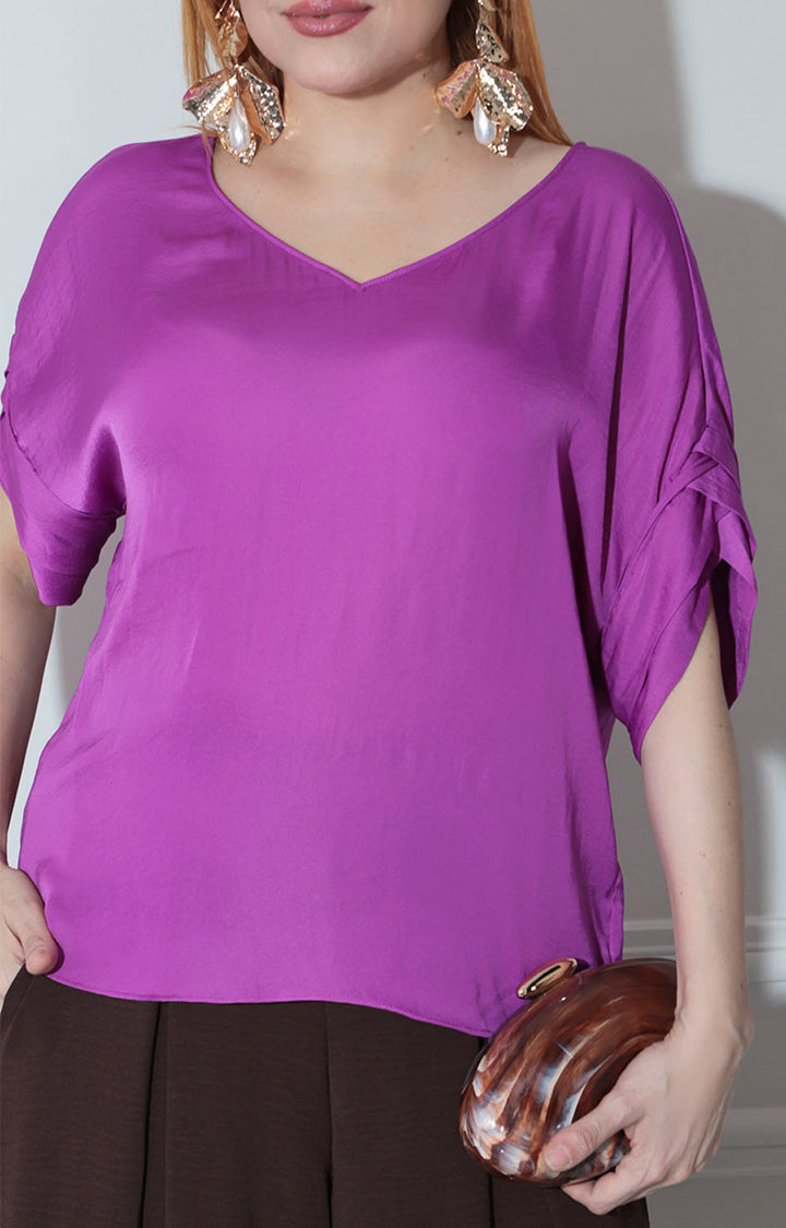 Blusa satinada morada - BLUSA Boutiquemirel 
