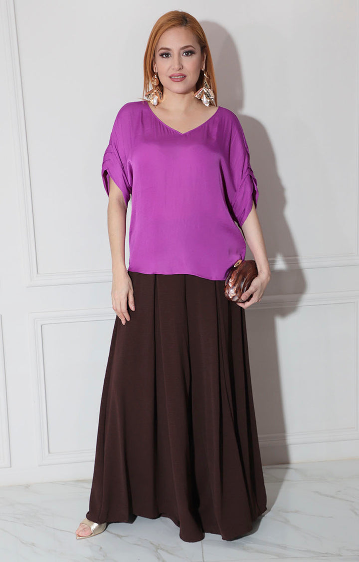 Blusa satinada morada - BLUSA Boutiquemirel 