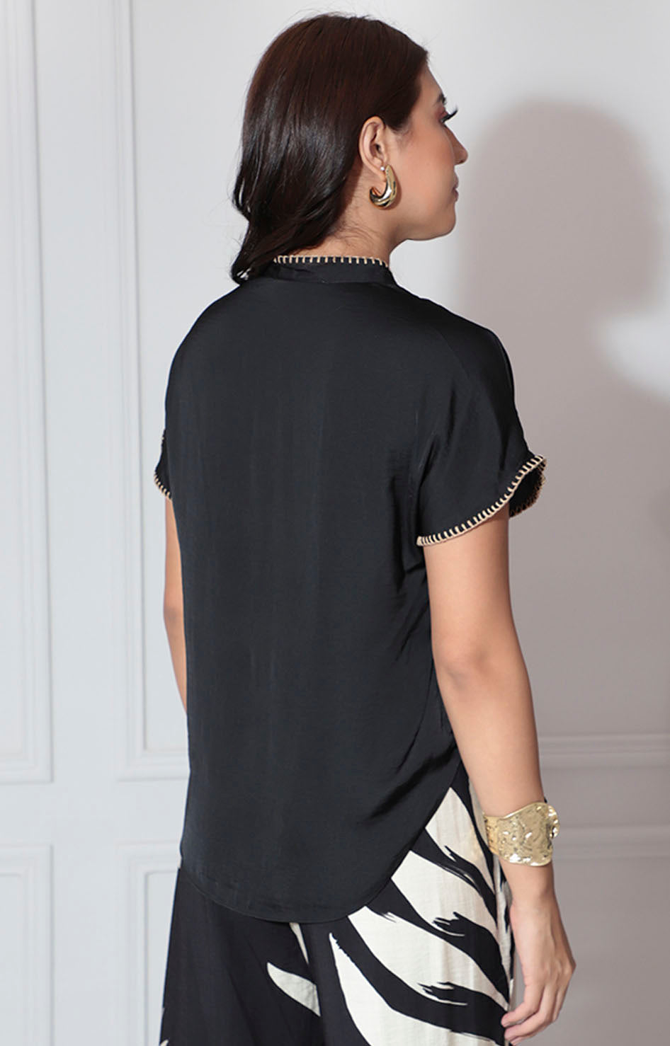 Blusa negra satinada - BLUSA Boutiquemirel 