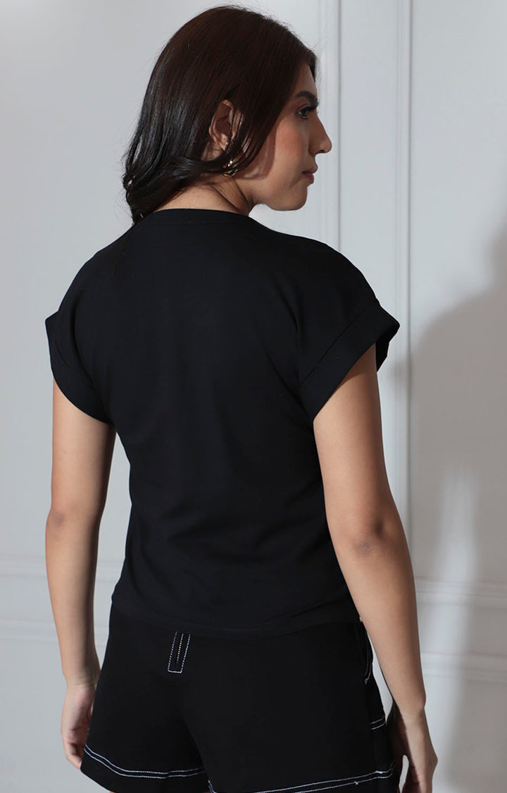 Blusa negra con encaje - BLUSA Boutiquemirel 