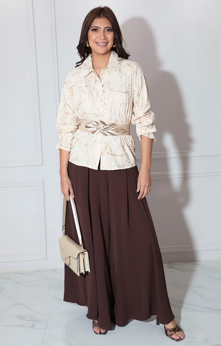 Camisera beige bordada - BLUSA Boutiquemirel 