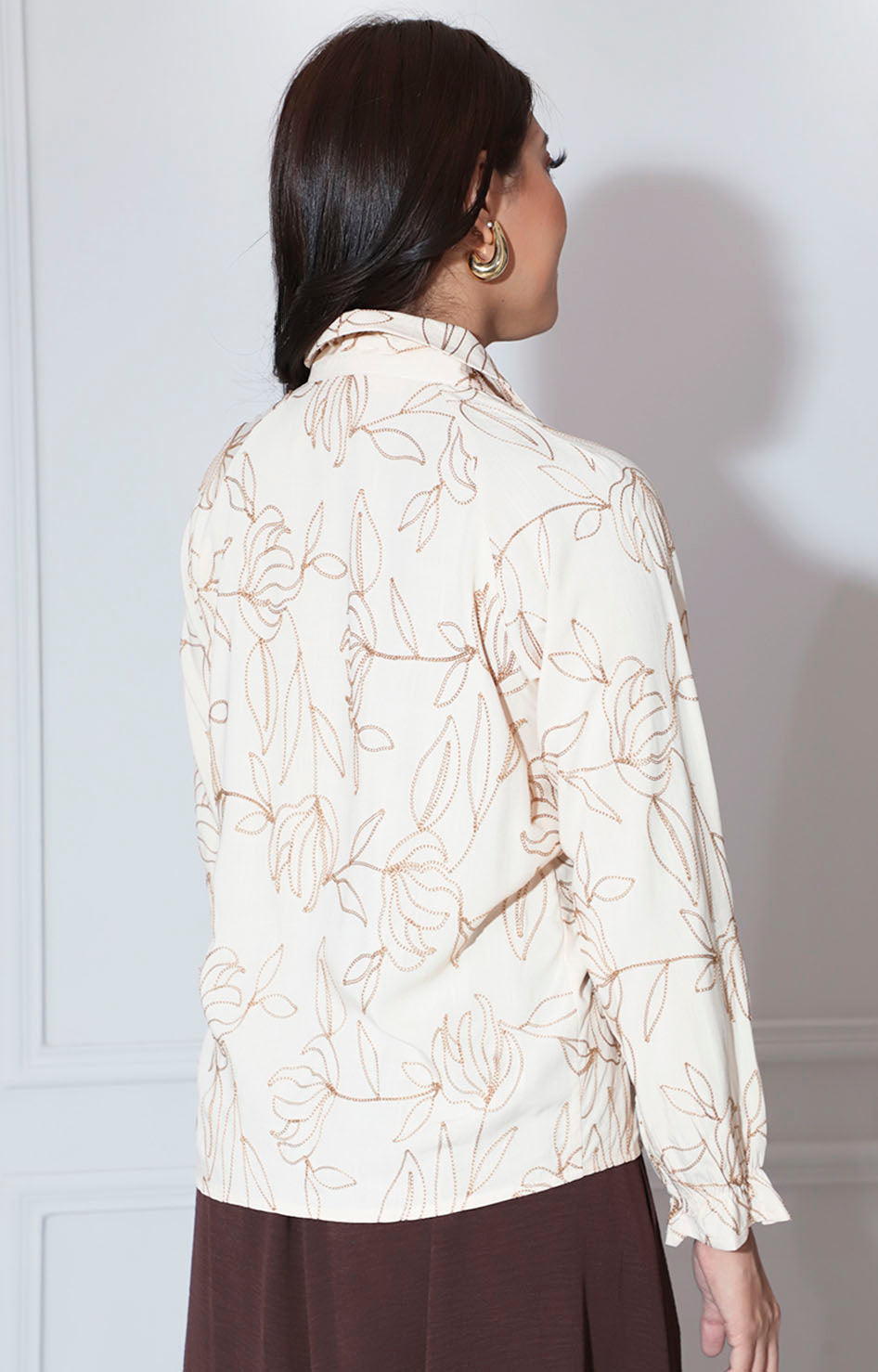 Camisera beige bordada - BLUSA Boutiquemirel 