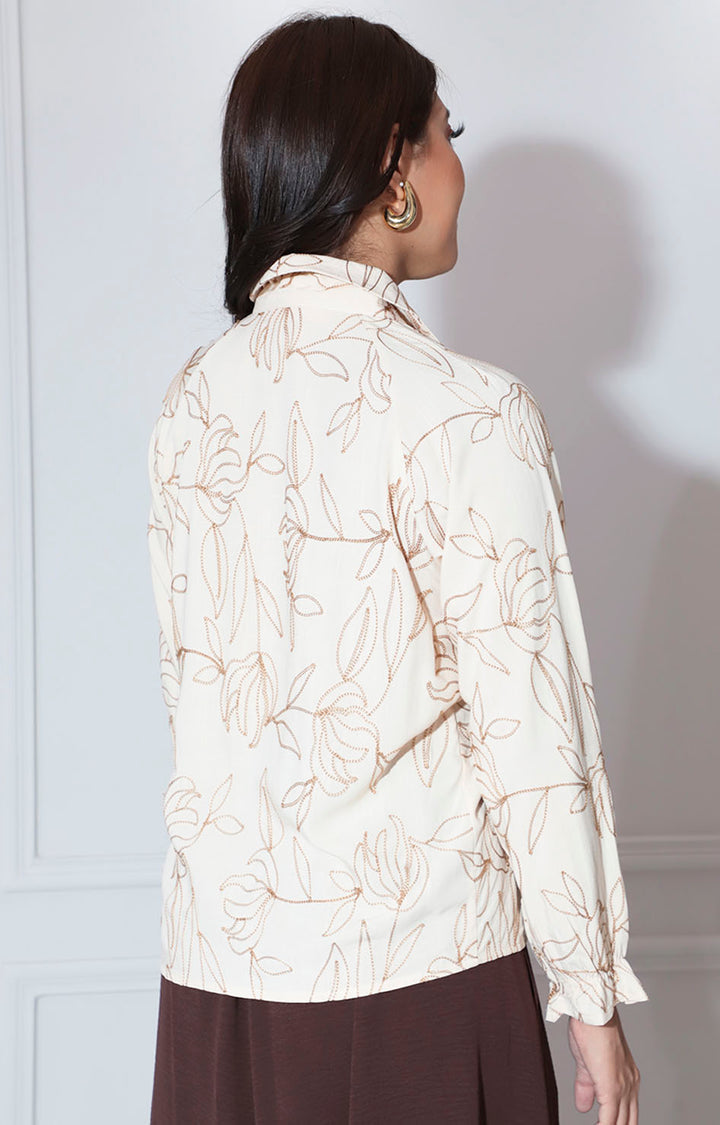 Camisera beige bordada - BLUSA Boutiquemirel 