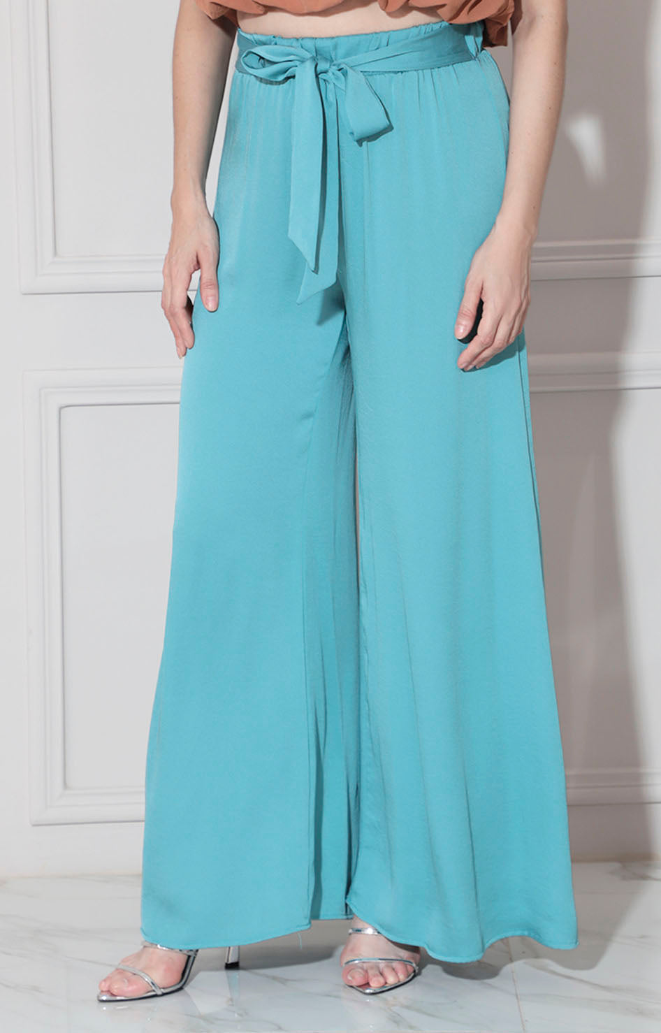 Pantalón aqua con lazo - PANTALON Boutiquemirel 