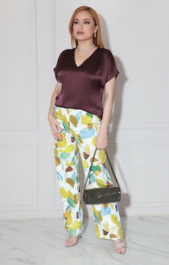 Blusa satinada café - BLUSA Boutiquemirel 