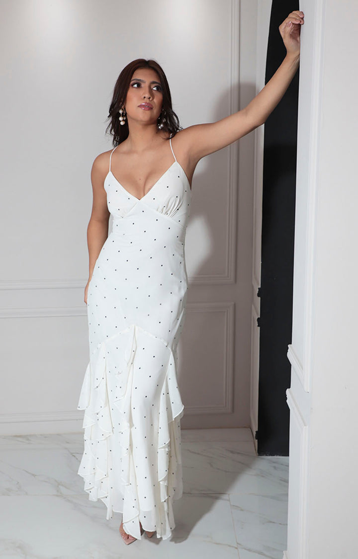 Vestido beige polka-dots - VESTIDO Boutiquemirel 