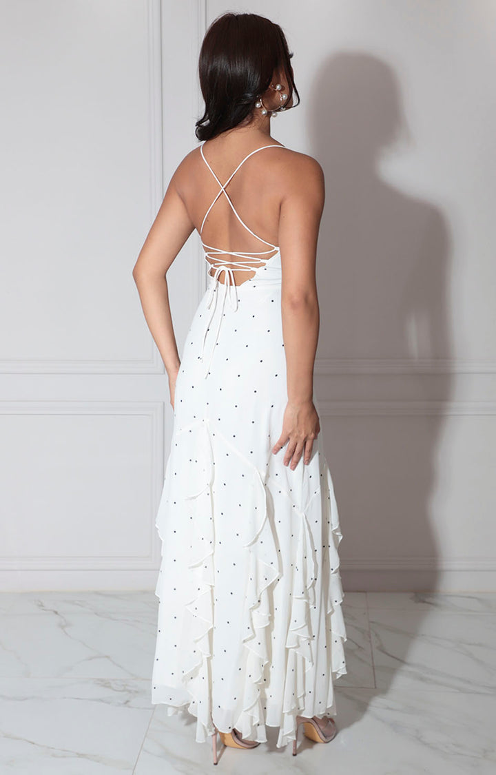 Vestido beige polka-dots - VESTIDO Boutiquemirel 