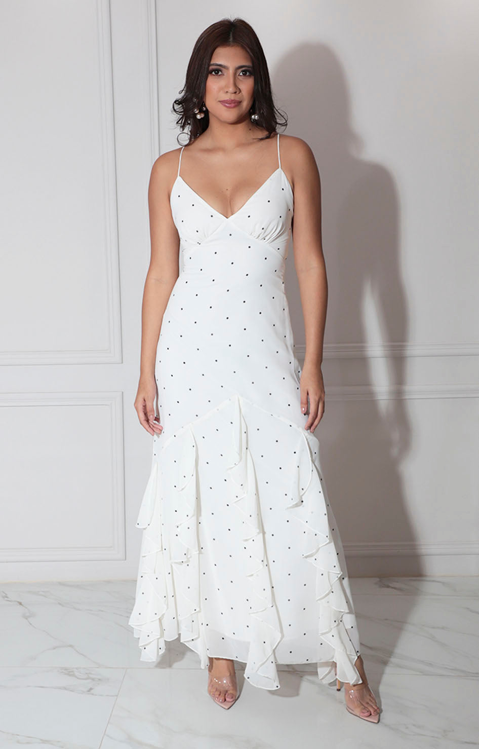 Vestido beige polka-dots - VESTIDO Boutiquemirel 