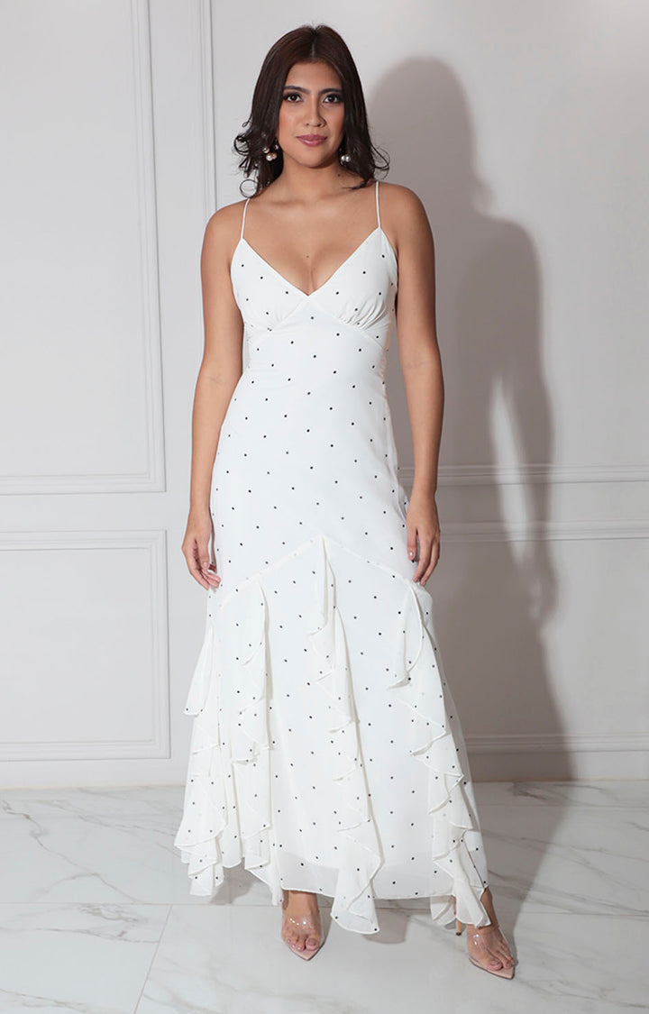 Vestido beige polka-dots - VESTIDO Boutiquemirel 