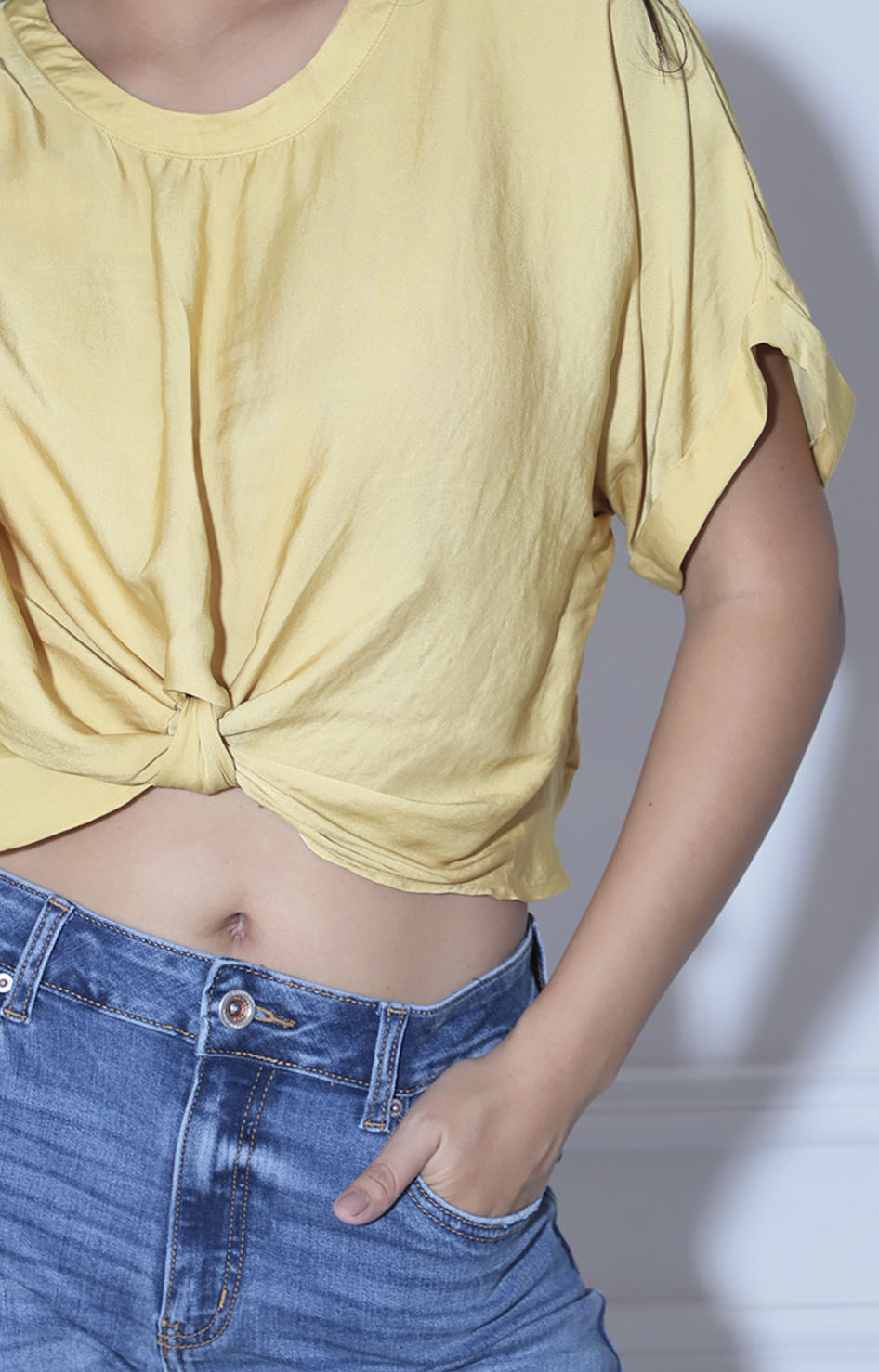 Blusa mostaza con nudo - BLUSA Boutiquemirel 