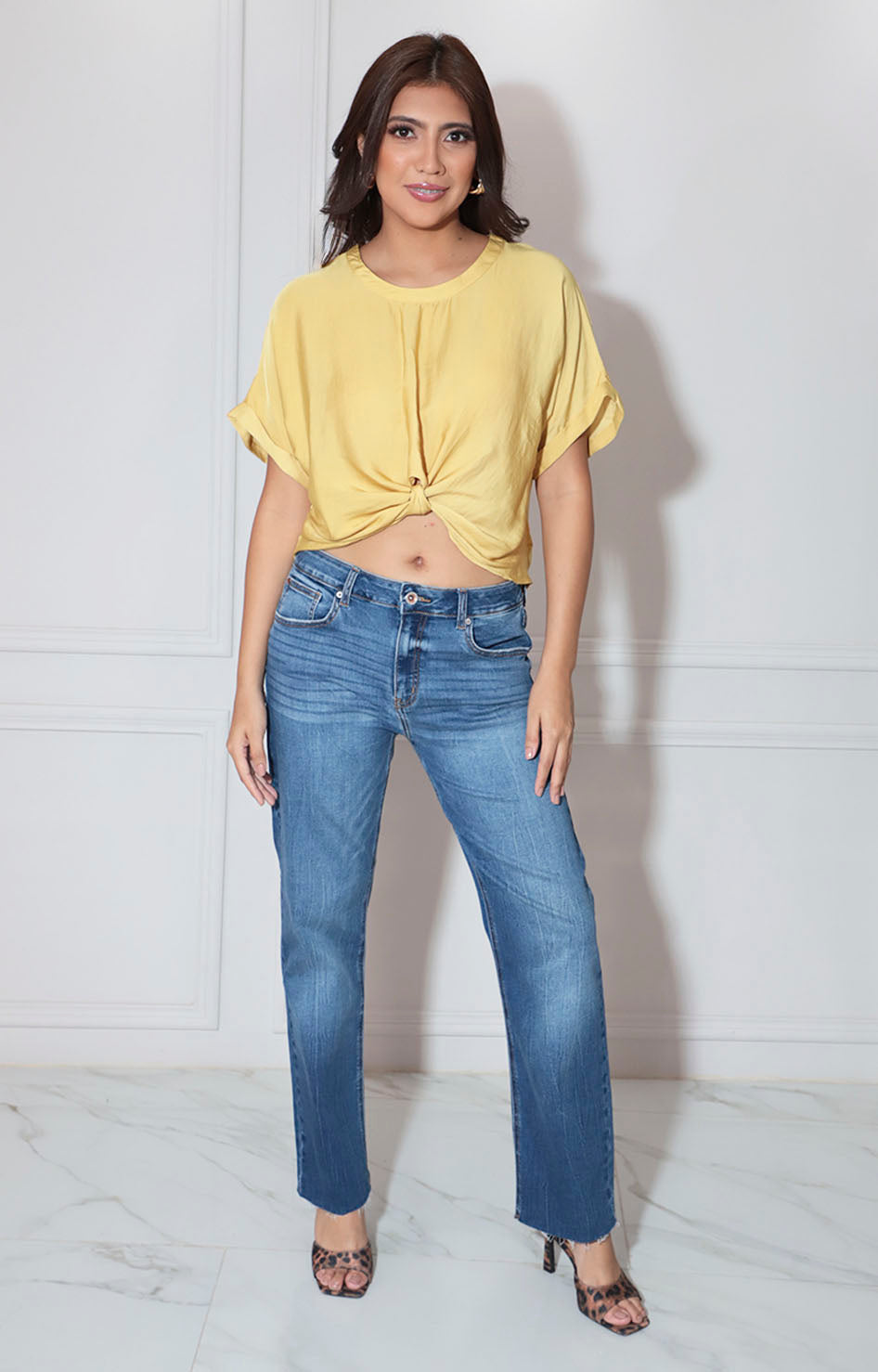 Blusa mostaza con nudo - BLUSA Boutiquemirel 