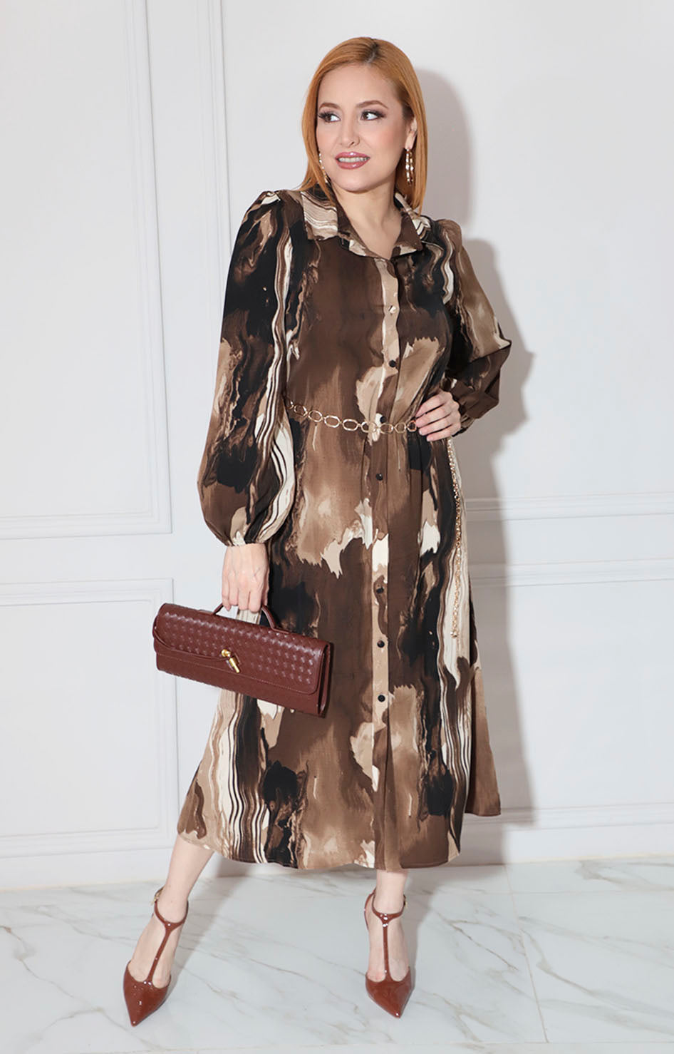 Vestido camisero café - VESTIDO Boutiquemirel 