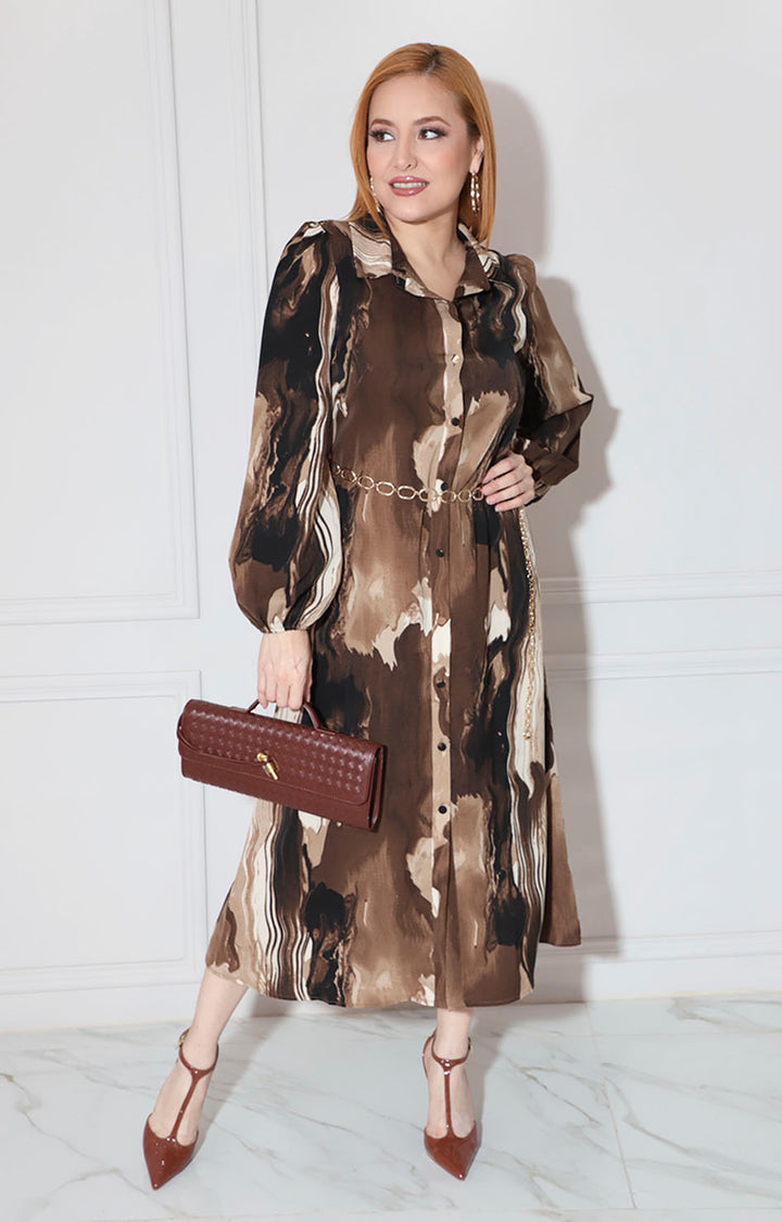 Vestido camisero café - VESTIDO Boutiquemirel 