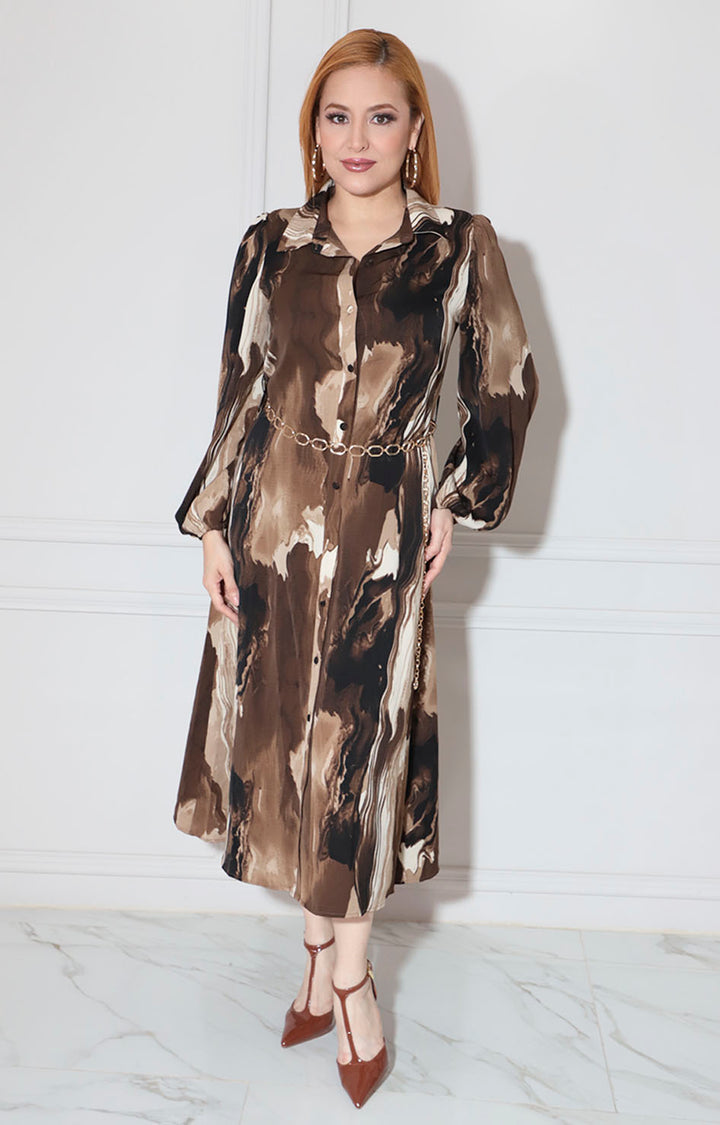 Vestido camisero café - VESTIDO Boutiquemirel 