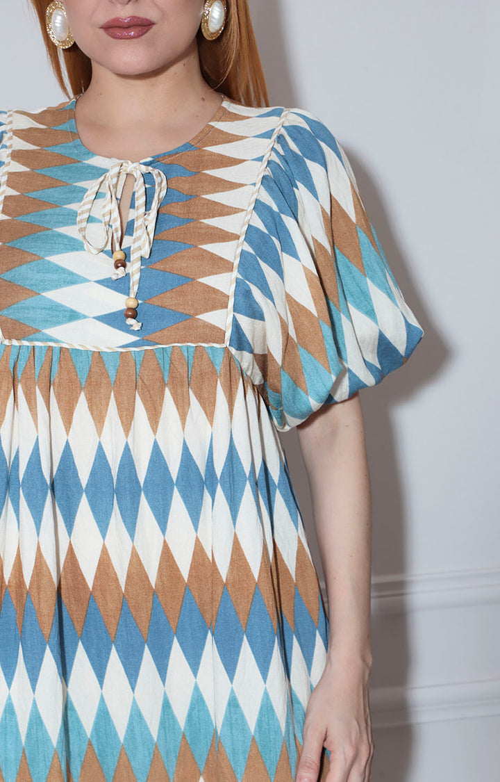 Vestido azul estampado - VESTIDO Boutiquemirel 