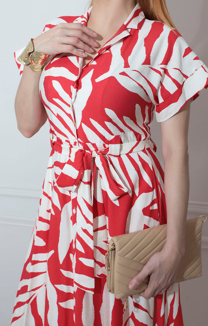 Vestido rojo estampado - VESTIDO Boutiquemirel 