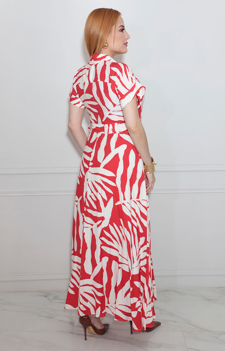 Vestido rojo estampado - VESTIDO Boutiquemirel 