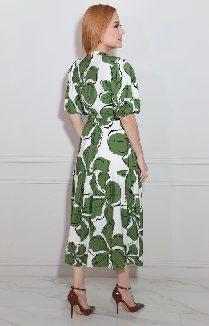 Vestido beige estampado - VESTIDO Boutiquemirel 