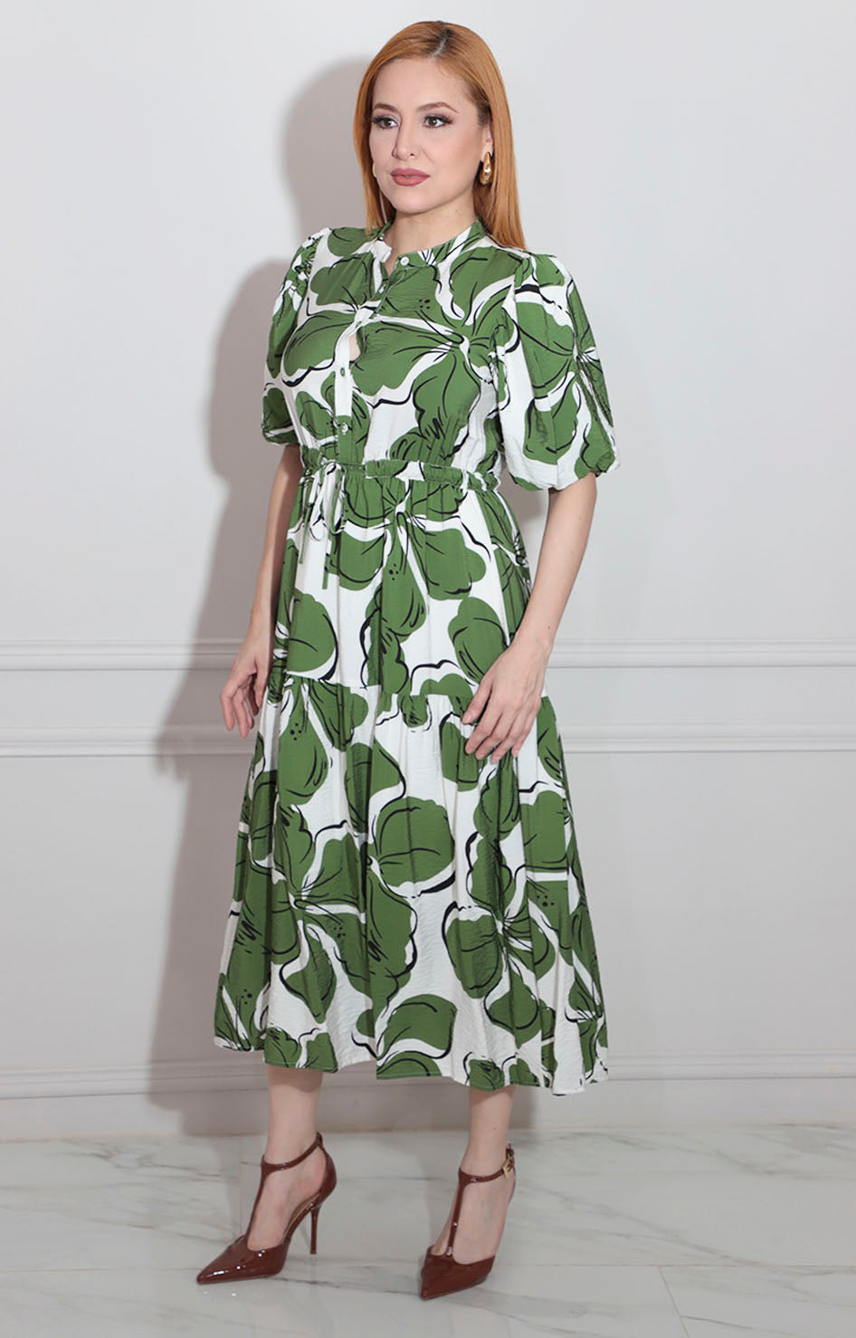 Vestido beige estampado - VESTIDO Boutiquemirel 