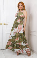 Vestido estampado con hojas