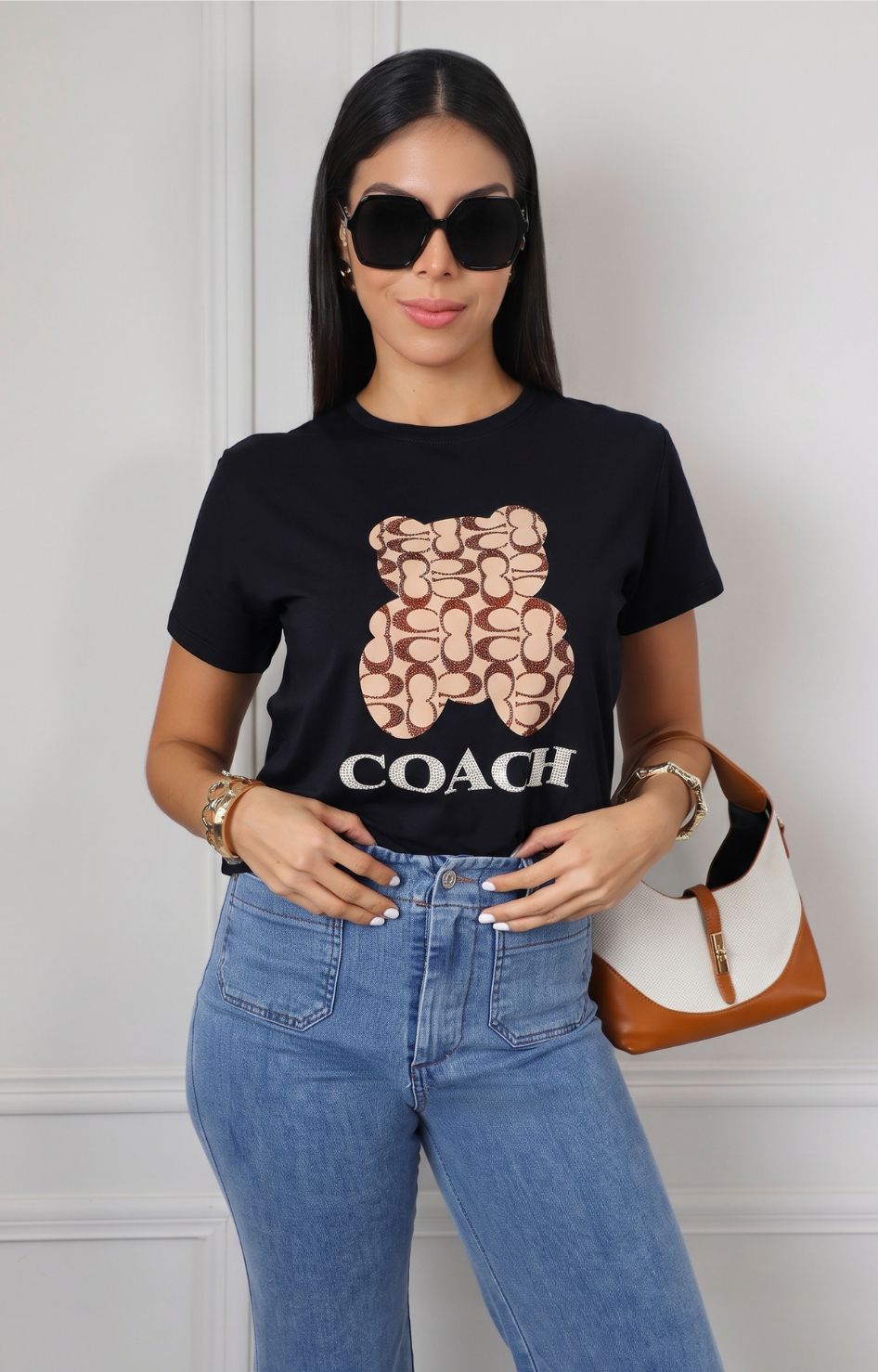 Blusa con estampado gráfico de oso