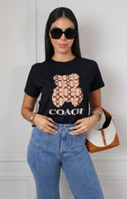 Blusa con estampado gráfico de oso