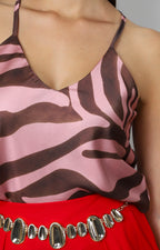 Blusa estampado animal print de tirantes