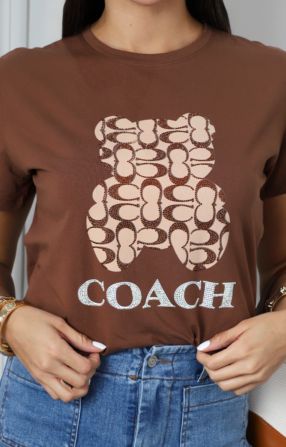 Blusa con estampado gráfico de oso