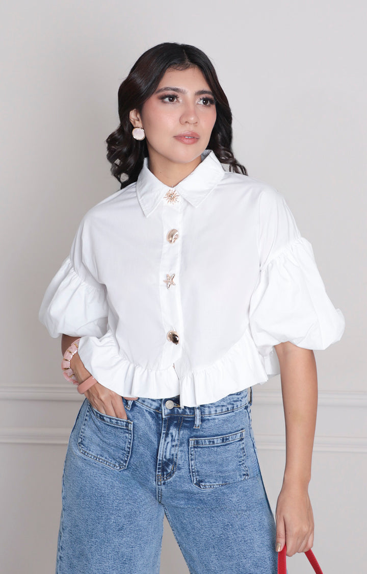 Blusa con manga globo - BLUSAS REGULAR Boutiquemirel 