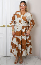 Vestido largo con estampado floral